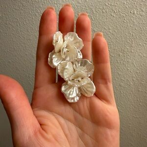 Mango White Floral Earrings